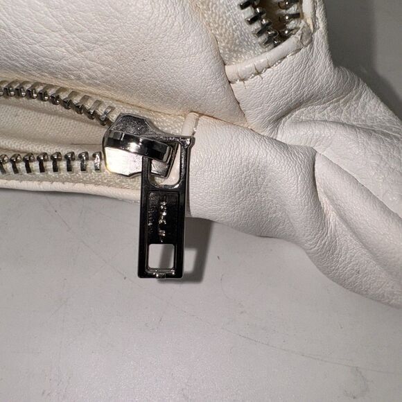 John Galt Brandy Melville White Multi Zippered Made In Italy Belt Bag Fanny Pack - Picture 11 of 13